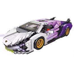 FORANGE FC1804 1804 non  XE THỂ THAO CON BÒ MÀU TÍM 1:14 tỷ lệ 1:14 bộ đồ chơi xếp lắp ráp ghép mô hình Racers SPORTS CAR Đua Tốc Độ 1223 khối