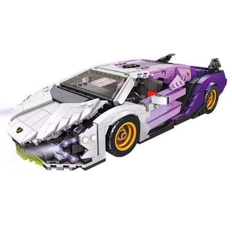 FORANGE FC1804 1804 non  XE THỂ THAO CON BÒ MÀU TÍM 1:14 tỷ lệ 1:14 bộ đồ chơi xếp lắp ráp ghép mô hình Racers SPORTS CAR Đua Tốc Độ 1223 khối