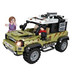 FORANGE FC1624 1624 non  LỖI MÀU XANH LÁ CÂY bộ đồ chơi xếp lắp ráp ghép mô hình Racers RACING CLUB Đua Tốc Độ 311 khối