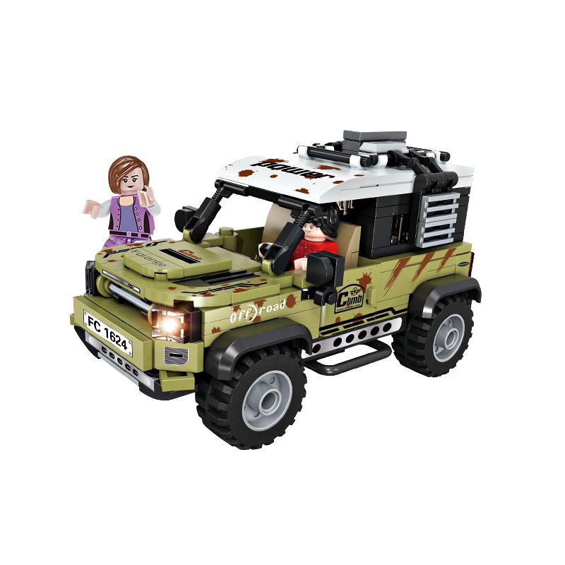 FORANGE FC1624 1624 non  LỖI MÀU XANH LÁ CÂY bộ đồ chơi xếp lắp ráp ghép mô hình Racers RACING CLUB Đua Tốc Độ 311 khối