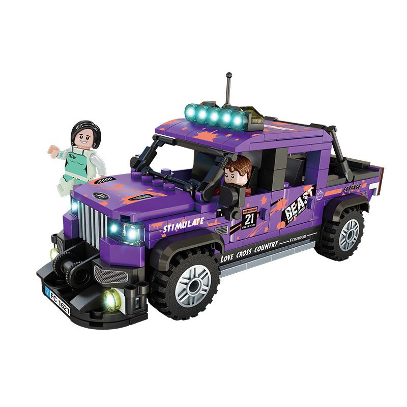 FORANGE FC1621 1621 non  LỖI MÀU TÍM bộ đồ chơi xếp lắp ráp ghép mô hình Racers RACING CLUB Đua Tốc Độ 375 khối