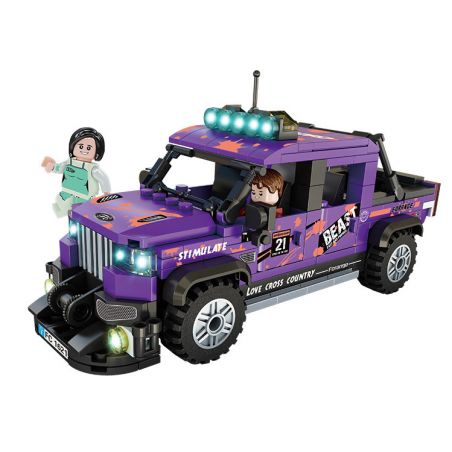 FORANGE FC1621 1621 non  LỖI MÀU TÍM bộ đồ chơi xếp lắp ráp ghép mô hình Racers RACING CLUB Đua Tốc Độ 375 khối