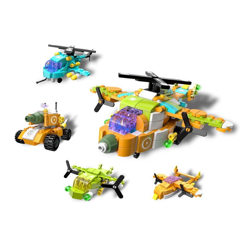 HENGTAI 92052A 92052B 92052C 92052D non  ĐỘI HÌNH Q DỄ THƯƠNG 4 LOẠI bộ đồ chơi xếp lắp ráp ghép mô hình Creator CUTETEAM Sáng Tạo 422 khối