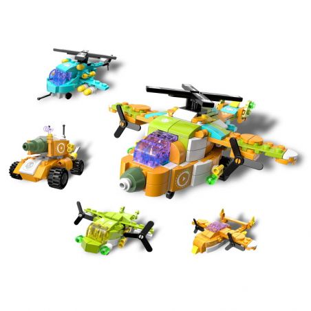 HENGTAI 92052A 92052B 92052C 92052D non  ĐỘI HÌNH Q DỄ THƯƠNG 4 LOẠI bộ đồ chơi xếp lắp ráp ghép mô hình Creator CUTETEAM Sáng Tạo 422 khối