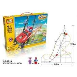 LOZ 2016 Xếp hình kiểu Nanoblock LOZ ELECTRIC AMUSEMENT PARK Electric Amusement Park Crazy Rollercoaster Tàu Lượn Siêu Tốc động Cơ Pin 534 khối có động cơ pin