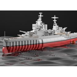 PanlosBrick 637008 Panlos Brick 637008 non  ELIZABETH NỮ HOÀNG GIÁ bộ đồ chơi xếp lắp ráp ghép mô hình Military Army QIEEN ELIZABETH-CLASS BATTLESHIP Quân Sự Bộ Đội 1556 khối