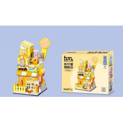 ZHEGAO GZ6118 6118 non  4 LOẠI NGÔI NHÀ THEO CHỦ ĐỀ VUI NHỘN CỦA SANFU QUÁN TRÀ SỮA LẤY CẢM HỨNG CỬA HÀNG HOA ĐẦY MÀU SẮC CÀ PHÊ MÈO DỄ THƯƠNG VÀ TIỆM BÁNH TÌNH YÊU bộ đồ chơi xếp lắp ráp ghép mô hình 1171 khối