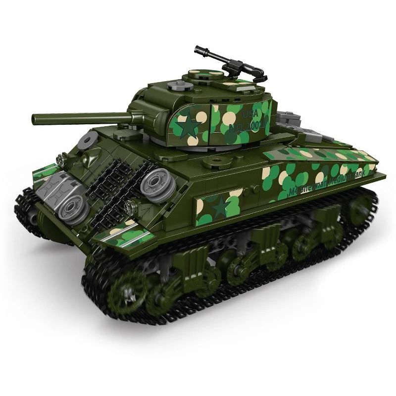 MouldKing 20024 Mould King 20024 non  XE TĂNG SHERMAN M4 bộ đồ chơi xếp lắp ráp ghép mô hình Military Army SHERMAN TANK Quân Sự Bộ Đội
