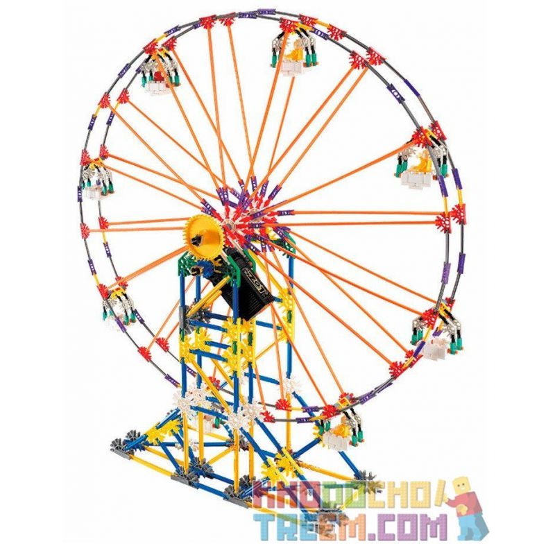 LOZ 2024 P0006 0006 Xếp hình kiểu Nanoblock LOZ ELECTRIC AMUSEMENT PARK Electric Amusement Park Happy Ferris Wheel đu Quay Tròn Kép đứng 8 Ghế động Cơ Pin 660 khối có động cơ pin