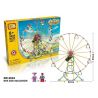 LOZ 2024 P0006 0006 Xếp hình kiểu Nanoblock LOZ ELECTRIC AMUSEMENT PARK Electric Amusement Park Happy Ferris Wheel đu Quay Tròn Kép đứng 8 Ghế động Cơ Pin 660 khối có động cơ pin