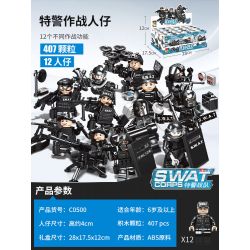 WOMA C0500 0500 non  CẢNH SÁT ĐẶC BIỆT CHIẾN ĐẤU MINIFIGURES bộ đồ chơi xếp lắp ráp ghép mô hình City SWAT CORPS Thành Phố 407 khối