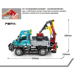 SEMBO 720900 non  JCM UNIMOG U400 bộ đồ chơi xếp lắp ráp ghép mô hình 910 khối