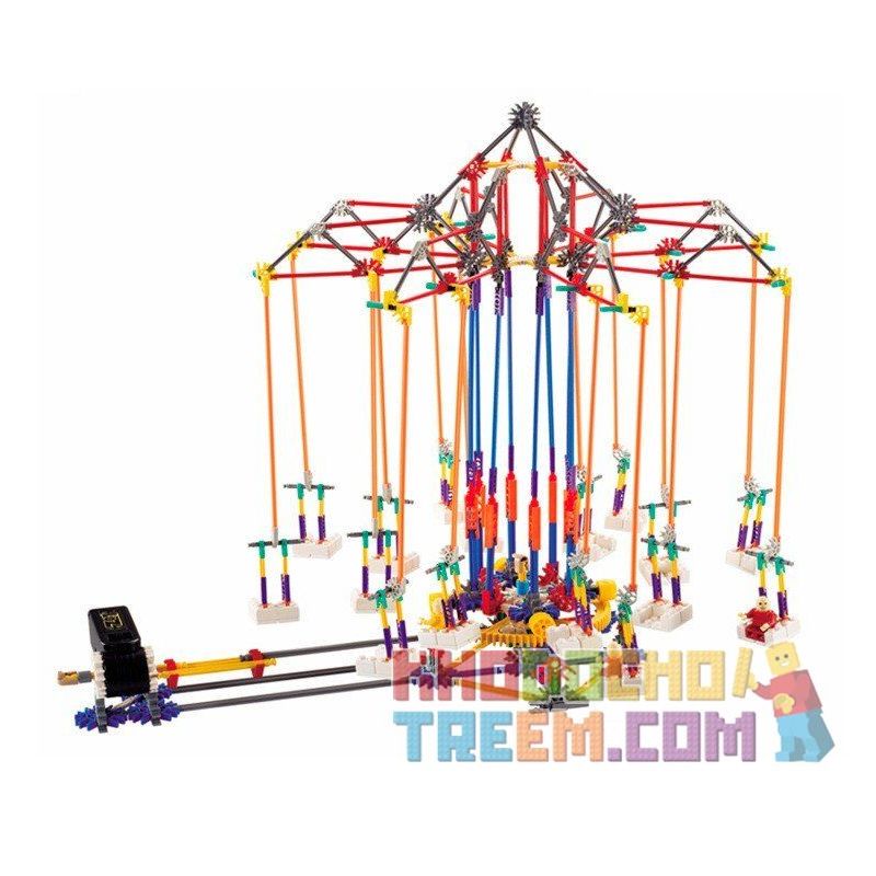 LOZ 2025 P0007 0007 Xếp hình kiểu Nanoblock LOZ ELECTRIC AMUSEMENT PARK Electric Amusement Park Super Swing Flying Chairs đu Quay Dây Treo 8 Ghế động Cơ Pin 620 khối có động cơ pin
