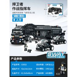 WOMA C0552 0552 non  XE CHỈ HUY CHIẾN ĐẤU CỦA DEFENDER bộ đồ chơi xếp lắp ráp ghép mô hình Swat Special Force SWAT CORPS Đặc Nhiệm 1492 khối
