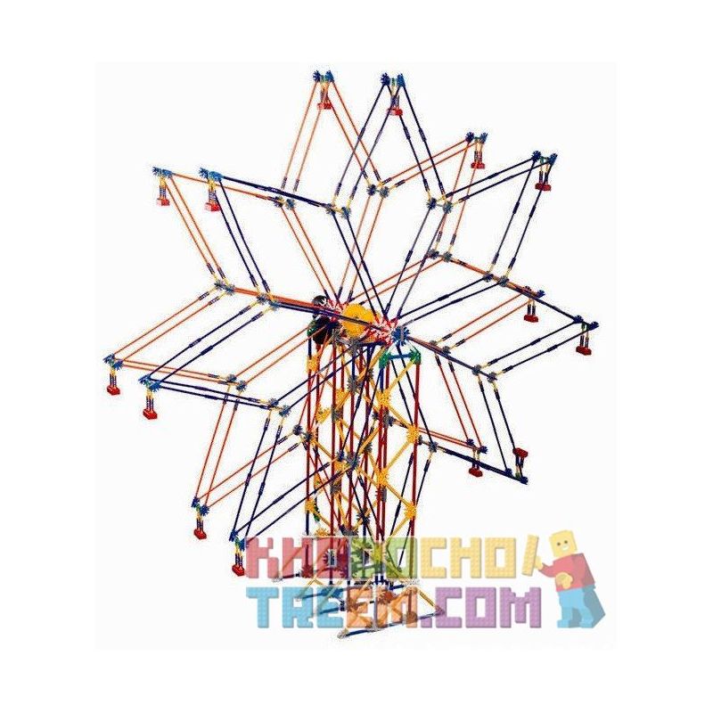 LOZ 2026 P0001 0001 Xếp hình kiểu Nanoblock LOZ ELECTRIC AMUSEMENT PARK Electric Amusement Park Double Star Ferris Wheel đu Quay đứng Hình Sao 8 Cánh động Cơ Pin 977 khối có động cơ pin