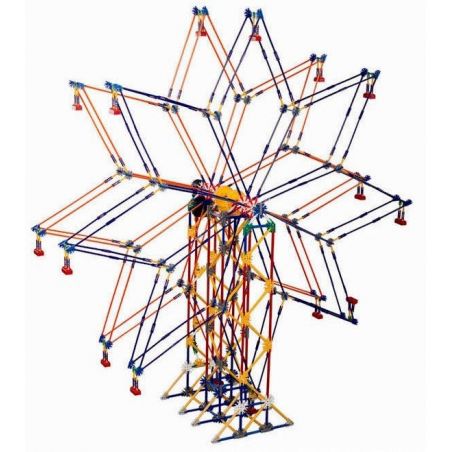 LOZ 2026 P0001 0001 Xếp hình kiểu Nanoblock LOZ ELECTRIC AMUSEMENT PARK Electric Amusement Park Double Star Ferris Wheel đu Quay đứng Hình Sao 8 Cánh động Cơ Pin 977 khối có động cơ pin