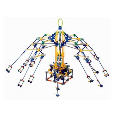 LOZ 2027 P0003 0003 Xếp hình kiểu Nanoblock LOZ ELECTRIC AMUSEMENT PARK Electric Amusement Park Rotary Giant Stride Swing đu Quay Dây Văng 8 Ghế động Cơ Pin 853 khối có động cơ pin