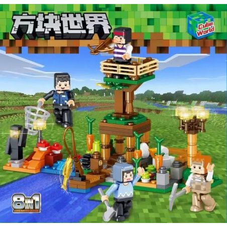 ZHEGAO QL2524 2524 non  NGƯỜI BẢO VỆ SENTINEL bộ đồ chơi xếp lắp ráp ghép mô hình Minecraft CUBE WORLD Game Xây Dựng