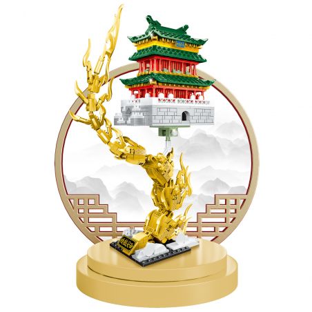 MINGDI 58023 non  THÁP TRỐNG TÂY AN bộ đồ chơi xếp lắp ráp ghép mô hình Buildings 806 khối