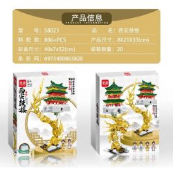 MINGDI 58023 non  THÁP TRỐNG TÂY AN bộ đồ chơi xếp lắp ráp ghép mô hình Buildings 806 khối