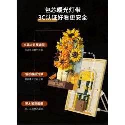 WEKKI 506302 non  BẢO TÀNG NGHỆ THUẬT HOA HƯỚNG DƯƠNG bộ đồ chơi xếp lắp ráp ghép mô hình Art THE SUNFLOWER 1166 khối