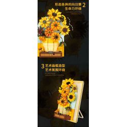 WEKKI 506302 non  BẢO TÀNG NGHỆ THUẬT HOA HƯỚNG DƯƠNG bộ đồ chơi xếp lắp ráp ghép mô hình Art THE SUNFLOWER 1166 khối