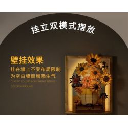 WEKKI 506302 non  BẢO TÀNG NGHỆ THUẬT HOA HƯỚNG DƯƠNG bộ đồ chơi xếp lắp ráp ghép mô hình Art THE SUNFLOWER 1166 khối