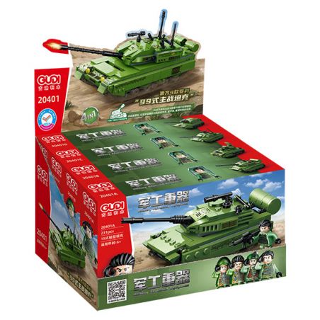 GUDI 20401 non  VŨ KHÍ QUÂN SỰ HẠNG NẶNG XE TĂNG CHIẾN ĐẤU CHỦ LỰC TYPE 99 4 TỔ HỢP bộ đồ chơi xếp lắp ráp ghép mô hình Military Army Quân Sự Bộ Đội 925 khối
