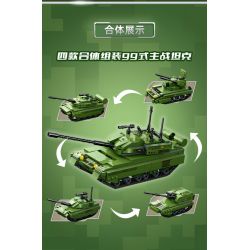 GUDI 20401 non  VŨ KHÍ QUÂN SỰ HẠNG NẶNG XE TĂNG CHIẾN ĐẤU CHỦ LỰC TYPE 99 4 TỔ HỢP bộ đồ chơi xếp lắp ráp ghép mô hình Military Army Quân Sự Bộ Đội 925 khối