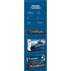 REOBRIX 800 non  TÀU NGẦM HẠT NHÂN CHIẾN LƯỢC TYPE 094 bộ đồ chơi xếp lắp ráp ghép mô hình Military Army NUCLEAR SUBMARINE Quân Sự Bộ Đội 1498 khối