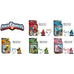 XSZ KSZ 313 non  KHỦNG LONG 5 MINIFIGURES bộ đồ chơi xếp lắp ráp ghép mô hình Power Rangers Super Sentai 5 Anh Em Siêu Nhân