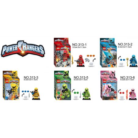 XSZ KSZ 313 non  KHỦNG LONG 5 MINIFIGURES bộ đồ chơi xếp lắp ráp ghép mô hình Power Rangers Super Sentai 5 Anh Em Siêu Nhân