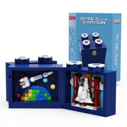 YICHAO 1213 non  TRẠM KHÔNG GIAN bộ đồ chơi xếp lắp ráp ghép mô hình SPACE STATION 565 khối