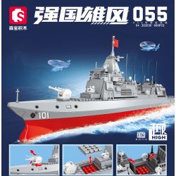 SEMBO WEKKI VIGGI 202030 non  HẠM ĐỘI QUỐC GIA HÙNG MẠNH TÀU KHU TRỤC TÊN LỬA DẪN ĐƯỜNG TYPE 055 1:300 tỷ lệ 1:300 bộ đồ chơi xếp lắp ráp ghép mô hình 668 khối