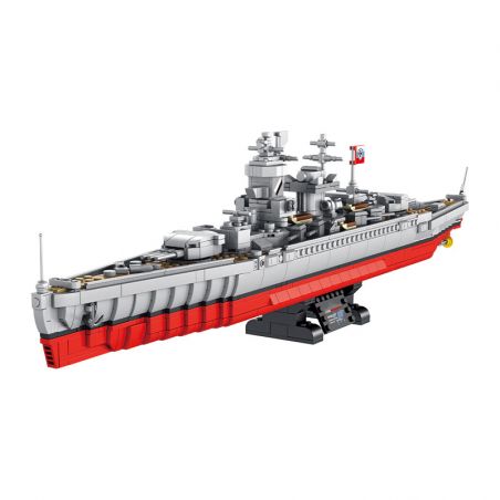 PanlosBrick 637002 Panlos Brick 637002 non  TAY ÁO "LU ZOV" bộ đồ chơi xếp lắp ráp ghép mô hình Military Army DEUTSCHLAND CLASS BATTLESHIP Quân Sự Bộ Đội 1418 khối