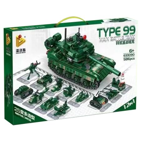 PanlosBrick 633090 Panlos Brick 633090 non  XE TĂNG CHIẾN ĐẤU CHỦ LỰC TYPE 99 25 BIẾN THỂ bộ đồ chơi xếp lắp ráp ghép mô hình Military Army TYPE 99 MAIN BATTLE TANK Quân Sự Bộ Đội 586 khối