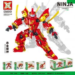 SX 2046 non  THẦN ĐÈN VÀNG ĐỎ bộ đồ chơi xếp lắp ráp ghép mô hình The  Ninjago Movie RED GOLD GOD Ninja Lốc Xoáy