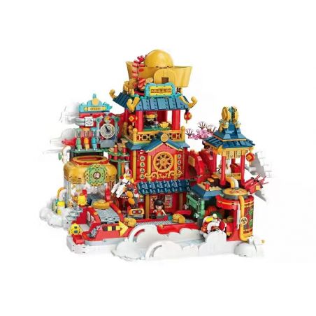 KEEPPLEY K19903 19903 non  HỘI THẢO FUYUN. bộ đồ chơi xếp lắp ráp ghép mô hình Chinese Traditional Festivals Lễ Hội Cổ Truyền 3700 khối