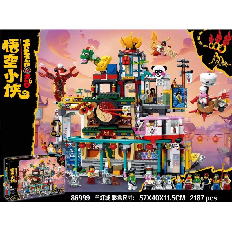 NOT  THE CITY OF LANTERNS 80036 86999 70007 xếp lắp ráp ghép mô hình THÀNH PHỐ ĐÈN LỒNG Monkie Kid Tây Du Ký Tôn Ngộ Không 2187 khối