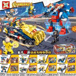 SX 4041 non  8 TỔ HỢP INFINITE SCRAMBLE bộ đồ chơi xếp lắp ráp ghép mô hình The Avengers AVENGERS 4 644 khối