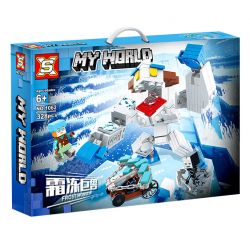 SX 1062 non  FROST BEAST. bộ đồ chơi xếp lắp ráp ghép mô hình Minecraft MY WORLD FROST MONSTER Game Xây Dựng 328 khối