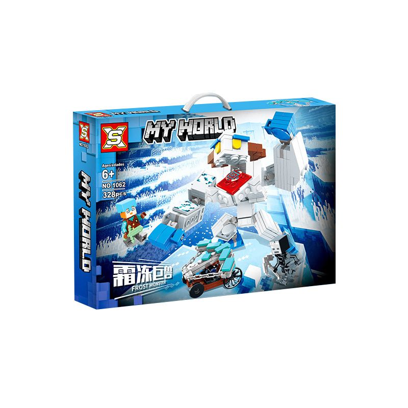 SX 1062 non  FROST BEAST. bộ đồ chơi xếp lắp ráp ghép mô hình Minecraft MY WORLD FROST MONSTER Game Xây Dựng 328 khối