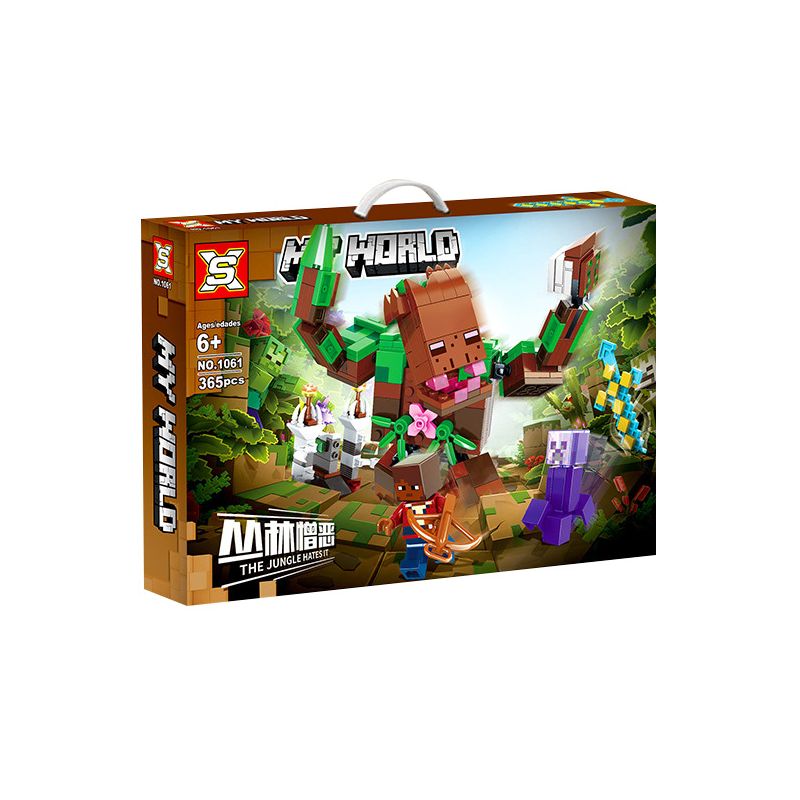 SX 1061 non  RỪNG bộ đồ chơi xếp lắp ráp ghép mô hình Minecraft MY WORLD THE JUNGLE HATES IT Game Xây Dựng 365 khối