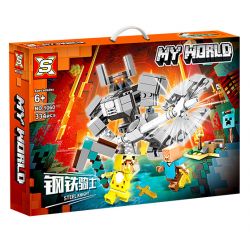 SX 1060 non  HIỆP SĨ THÉP bộ đồ chơi xếp lắp ráp ghép mô hình Minecraft MY WORLD STEEL KNIGHT Game Xây Dựng 334 khối