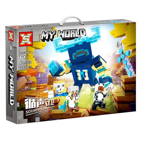 SX 1059 non  RECKE. bộ đồ chơi xếp lắp ráp ghép mô hình Minecraft MY WORLD SOUND FOLLOWING GUARD Game Xây Dựng 353 khối