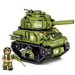 LEYI 66022 non  XE TĂNG PHIÊN BẢN Q SHERMAN bộ đồ chơi xếp lắp ráp ghép mô hình Military Army SHERMAN TANK Quân Sự Bộ Đội 458 khối