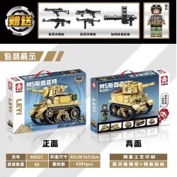LEYI 66021 non  XE TĂNG PHIÊN BẢN Q M5 STUART bộ đồ chơi xếp lắp ráp ghép mô hình Military Army M5 STEWART Quân Sự Bộ Đội 438 khối