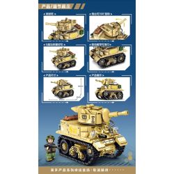 LEYI 66021 non  XE TĂNG PHIÊN BẢN Q M5 STUART bộ đồ chơi xếp lắp ráp ghép mô hình Military Army M5 STEWART Quân Sự Bộ Đội 438 khối