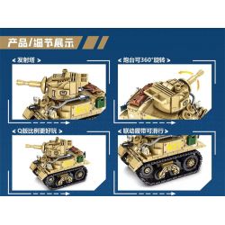 LEYI 66021 non  XE TĂNG PHIÊN BẢN Q M5 STUART bộ đồ chơi xếp lắp ráp ghép mô hình Military Army M5 STEWART Quân Sự Bộ Đội 438 khối