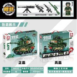 LEYI 66020 non  XE TĂNG PHIÊN BẢN Q CHIẾN ĐẤU CHỦ LỰC KIỂU 99 bộ đồ chơi xếp lắp ráp ghép mô hình Military Army 99 MAIN BATTLE TANK Quân Sự Bộ Đội 432 khối
